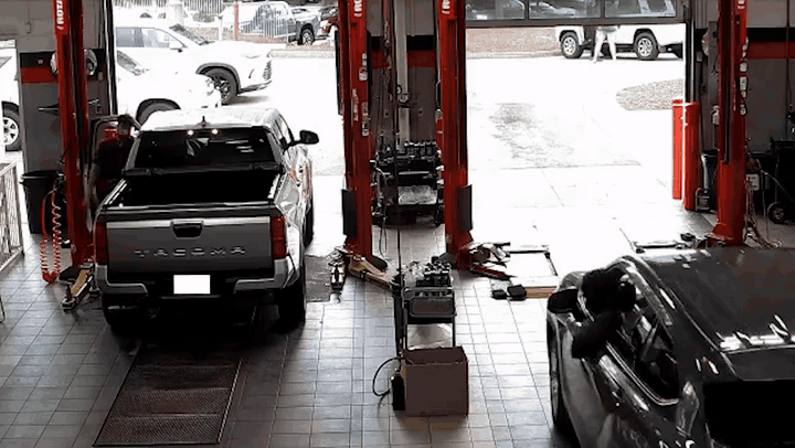 Timelapse of service-drive activity captured by existing dealership cameras